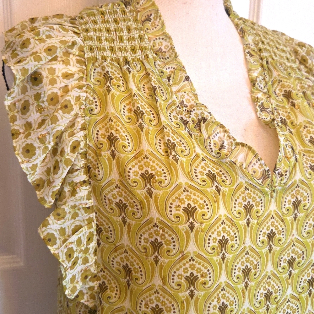 Elegant, Lined, Flutter Sleeve Blouse NWT!